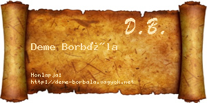 Deme Borbála névjegykártya